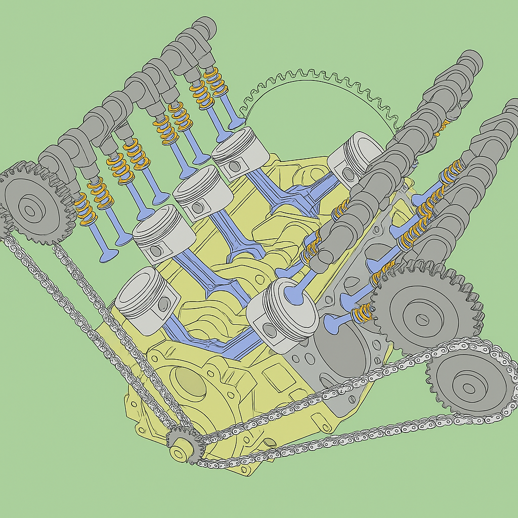 Engine Block & Timing Set Drawing